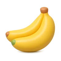 Banana front-facing 3D UI icon, free premium fruit symbol for grocery, nutrition, and food app interfaces