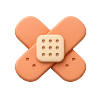 Bandage 3D icon in a premium front-facing style for healthcare, first aid, and medical UI design