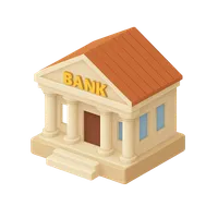 3D isometric icon of Bank