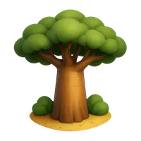 3D isometric icon of Baobab Tree