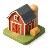 3D isometric icon of Barn