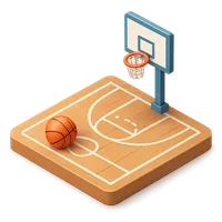 3D isometric icon of Basketball Court