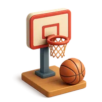 3D isometric icon of Basketball Hoop