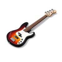 Bass guitar isometric 3D icon for music, band, and audio design projects