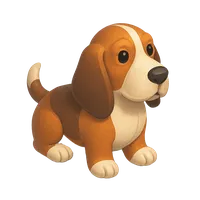 3D isometric icon of Basset Hound