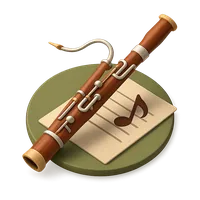 3D isometric icon of Bassoon