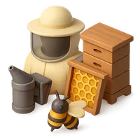 3D isometric icon of Beekeeping