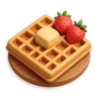 3D isometric icon of Belgian Waffle
