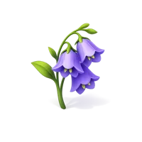 Bellflower isometric 3D icon for free download, suitable for floral, garden, and nature themed designs.