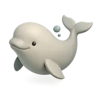 3D isometric icon of Beluga whale