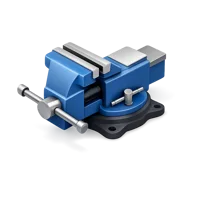 Isometric 3D bench vise icon for workshop, repair, and hardware tool illustrations