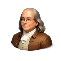 Benjamin Franklin isometric 3D icon for history, education, and biography themed designs