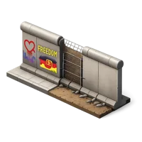 Isometric 3D Berlin Wall icon for history, travel, and landmark themed designs