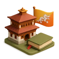3D isometric icon of Bhutan