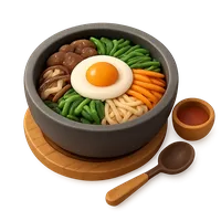 3D isometric icon of Bibimbap