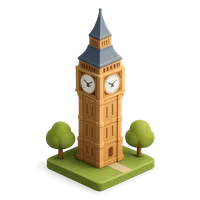 3D isometric icon of Big Ben