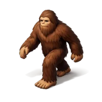 Bigfoot isometric 3D icon, free downloadable cryptid and folklore creature illustration