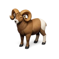 Bighorn sheep isometric 3D icon for wildlife, mountain, and nature-themed designs