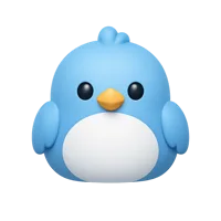 Bird front-facing 3D UI icon in a premium non-isometric style, free to download for nature and wildlife designs.