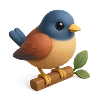3D isometric icon of Bird