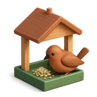 3D isometric icon of Bird Feeder