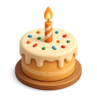 3D isometric icon of Birthday Cake