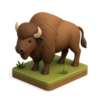 3D isometric icon of Bison