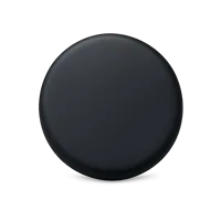 Black circle 3D icon in a premium front-facing style for UI design, buttons, indicators, and geometric shape elements.