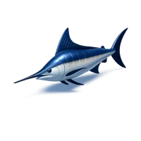 Black Marlin isometric 3D icon for marine life, fishing, and ocean wildlife themed designs