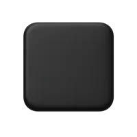 Black square front-facing 3D UI icon in a premium non-isometric style, free to download for apps and design systems.