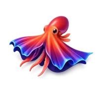 Blanket Octopus isometric 3D icon for marine life, ocean wildlife, and underwater themed designs