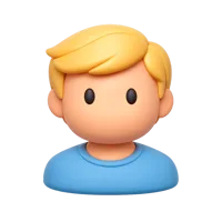 Front-facing 3D icon of a blond person with medium-light skin tone for avatars, profiles, and UI design