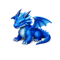 Isometric 3D Blue Dragon icon, based on the marine sea slug Glaucus atlanticus
