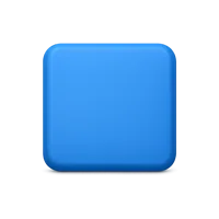 Blue square 3D icon in a premium front-facing style for UI design and shape-based interface elements.
