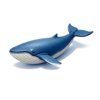 Blue whale isometric 3D icon for marine life, ocean, and wildlife themed designs