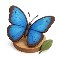 3D isometric icon of Blue Morpho Butterfly