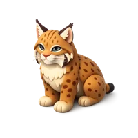 Bobcat isometric 3D icon, free wildlife animal illustration for nature, zoo, and educational design projects