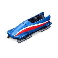 Bobsled isometric 3D icon for winter sports, Olympic racing, and snow competition designs