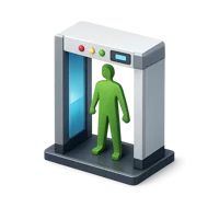 Isometric 3D body scanner icon for fitness, wellness, and medical technology visuals