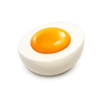 Boiled egg isometric 3D icon for breakfast, food, cooking, and nutrition designs