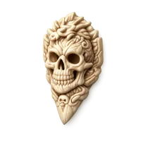 Bone Carving isometric 3D icon for artisan craft, cultural heritage, and decorative object design