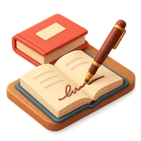3D isometric icon of Book Signing