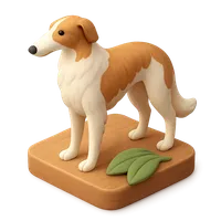 3D isometric icon of Borzoi