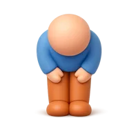 Front-facing 3D icon of a bowing person with dark skin tone for greeting, respect, apology, and etiquette UI designs.