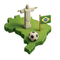 3D isometric icon of Brazil