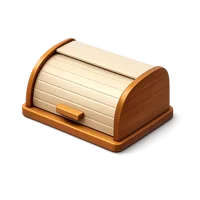 Isometric 3D bread box icon for kitchen storage, bakery, and home organization use