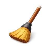 Broom isometric 3D icon for cleaning, housekeeping, and home maintenance use
