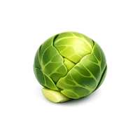 Isometric 3D Brussels sprouts icon, free download for food menus, recipe apps, and healthy eating designs.