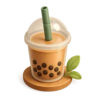 3D isometric icon of Bubble Tea