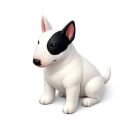 Bull Terrier isometric 3D icon for pet, dog breed, and veterinary design projects